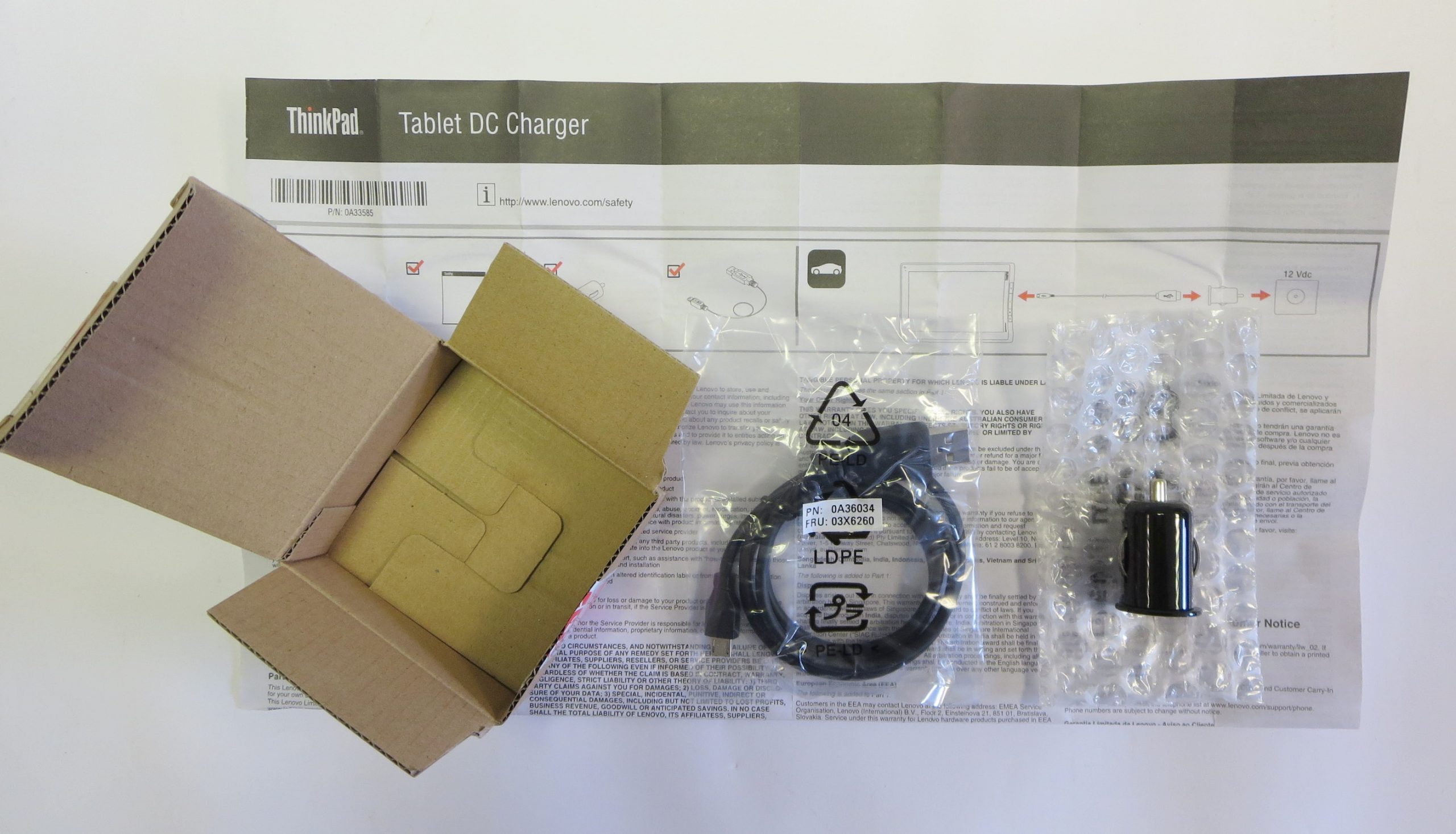 Charger Lenovo ThinkPad Tablet DC USB Car with USB A to micro B cable  0A36247 - Image 5