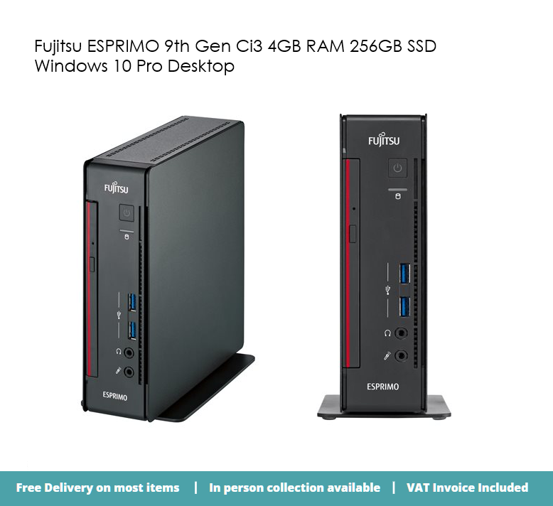 Fujitsu ESPRIMO Ci3 9100 4GB RAM 256GB SSD Windows 10 Pro