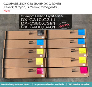 COMPATIBLE DX-C38 SHARP DX-C TONER Black Cyan Magenta Yellow