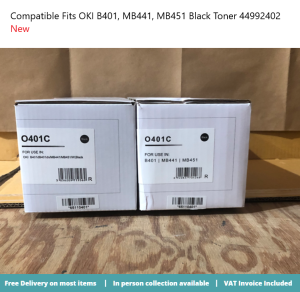 Compatible Fits OKI B401, MB441, MB451 Black Toner 44992402