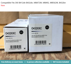 Compatible Fits OKI 45807111 B412dn B432dn, MB472W, MB492, MB562W, B432bn Toner