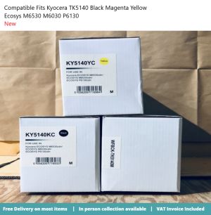 Compatible Fits Kyocera TK5140 Black Magenta Yellow Ecosys M6530 M6030 P6130
