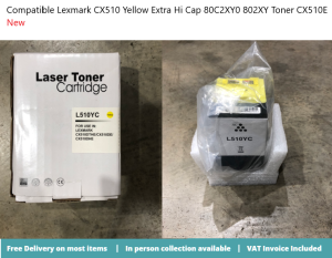 Compatible Fits Lexmark 80C2XY0 Yellow Extra H/C Toner (4,000)