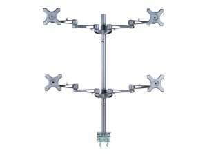 Quad Desk Monitor Mount Arms 27" Neomounts Tilt Turn Rotate 4 screens Silver