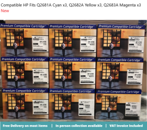 Compatible HP Fits Q2681A Cyan Q2682A Yellow Q2683A Magenta