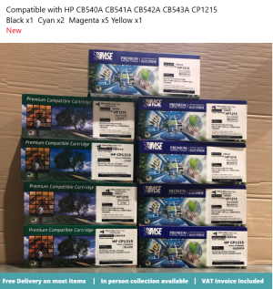 Compatible with HP CB540A CB541A CB542A CB543A CP1215 Black Cyan Magenta Yellow