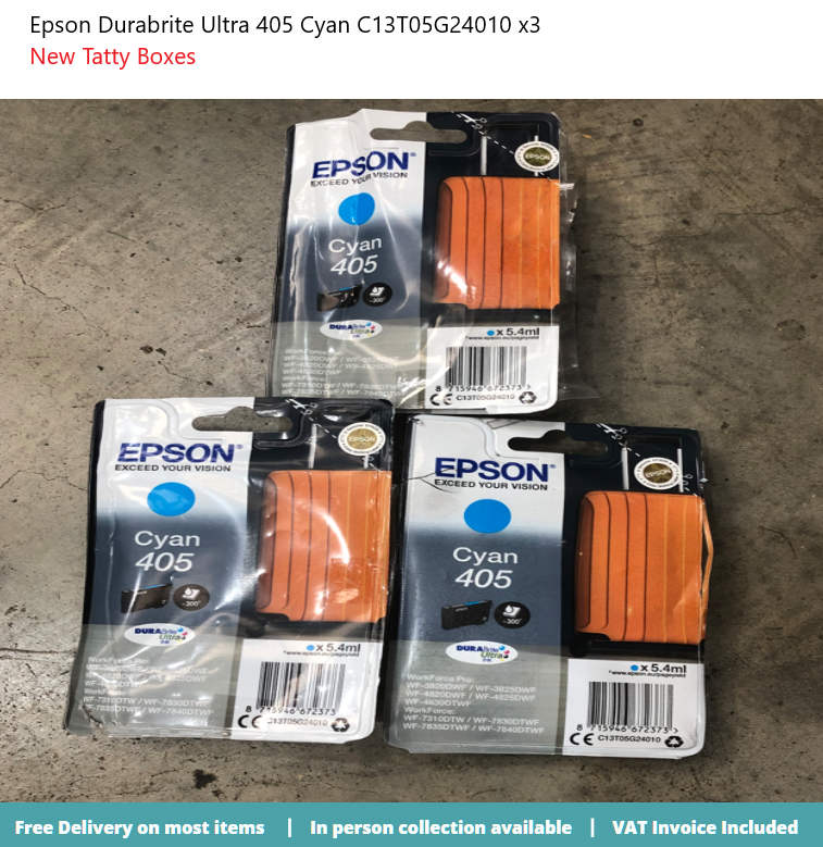 Epson Durabrite Ultra 405 Cyan C13T05G24010 x3