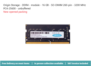 Origin Storage 16GB DDR4 3200MHZ SODIMM 1RX8 CL22