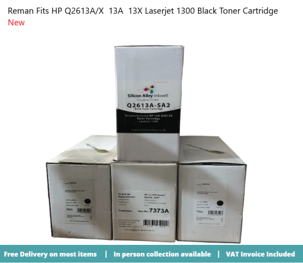 Reman Fits HP Q2613A 13A  Laserjet 1300 Black Toner Cartridge x3