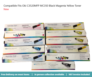 Compatible Fits Oki C3520MFP MC350 Black Magenta Yellow Toner