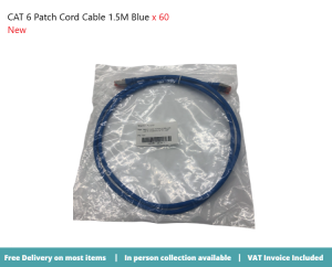 CAT 6 Patch Cord Cable 1.5M Blue x 60 Bagged