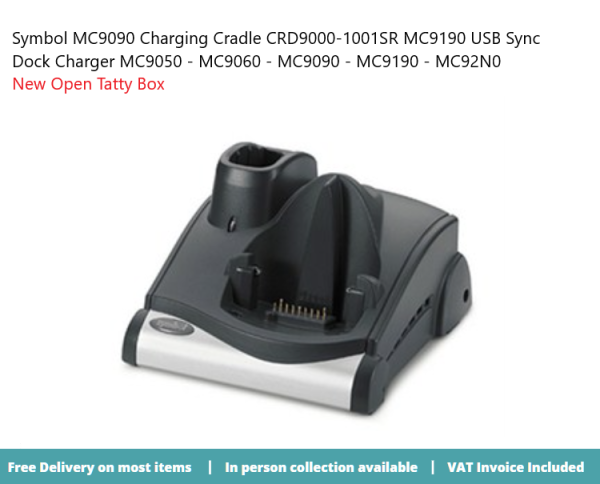 Symbol Motorola Single Slot Charger, CRD9000-1001SR