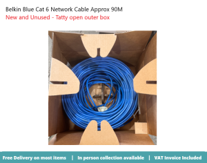 Belkin Blue Cat 6 Network Cable Approx. 90M