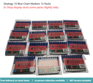 Strategy 10 Blue Bullet Tip Chart Markers 15 Packs