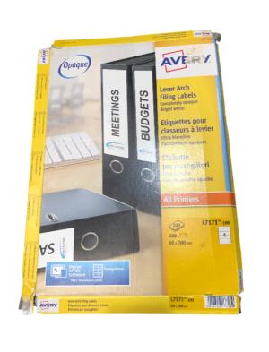 Avery L7171-100 / 25 60x200mm Lever Arch Filing Labels Pk of 400 /100 Labels