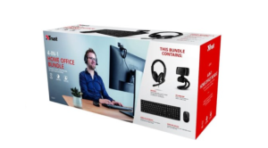 Keyboard Mouse Headset Webcam Teams Zoom Trust Qoby 4 in 1 Home Office Set