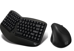 Keyboard & Mouse Wireless Adesso Tru-Form Ergonomic Mini WKB-1150CB US Layout