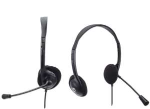 Manhattan Stereo USB Headset, Lightweight On-Ear USB x2