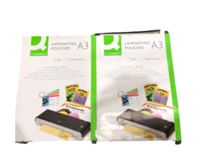 Laminating Pouches A3 100 Micron Q Connect 2 Packs of 100 KF01423