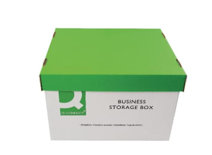 Q-Connect Business Storage Box 335x400x250mm Green  White 3x(10 Pack) KF21660