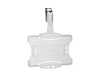 25x Durable Security Pass Plastic ID Badge Card Holders & Clip Clear