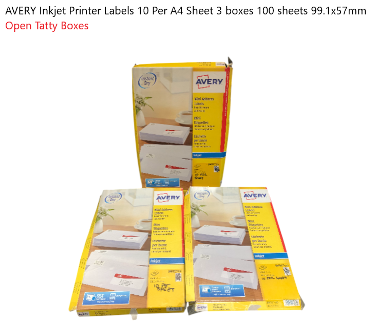 AVERY Inkjet Printer Labels 10 Per A4 Sheet 3 boxes 100 sheets 99 ...