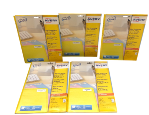 Avery L7654-25 White Labels  45.7 x 25.4 mm  40 per sheet 5 Packs