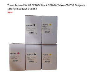Toner Reman Fits HP CE400X Black CE402A Yellow CE403Magenta Laserjet 500 M551 Canon