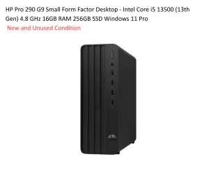Desktop HP Pro 290 G9 SFF i5 13500 (13th Gen) 4.8 GHz 16GB RAM 256GB SSD W11P
