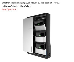 Ergotron Tablet Charging Wall Mount 12 cabinet unit - for 12 netbooks/tablets - black, silver