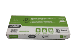Exacompta Thermal Cash Register Till Roll 80x80x12mm 76m x10 43818E