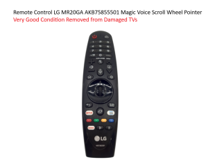 Remote Control LG MR20GA AKB75855501 Magic Voice Scroll Wheel Pointer