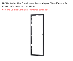 APC NetShelter Aisle Containment, Depth Adapter, 600 to750 mm, for 1070 to 1200 mm 42U SX to 48U SX