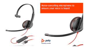 Plantronics Poly Blackwire 3210 Wired Over-the-head Mono Headset