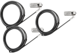 3 x Cable Lock For Notebook Targus DEFCON ASP66GLX-S 1.98 m Cable Black Galvanized Steel - For Notebook